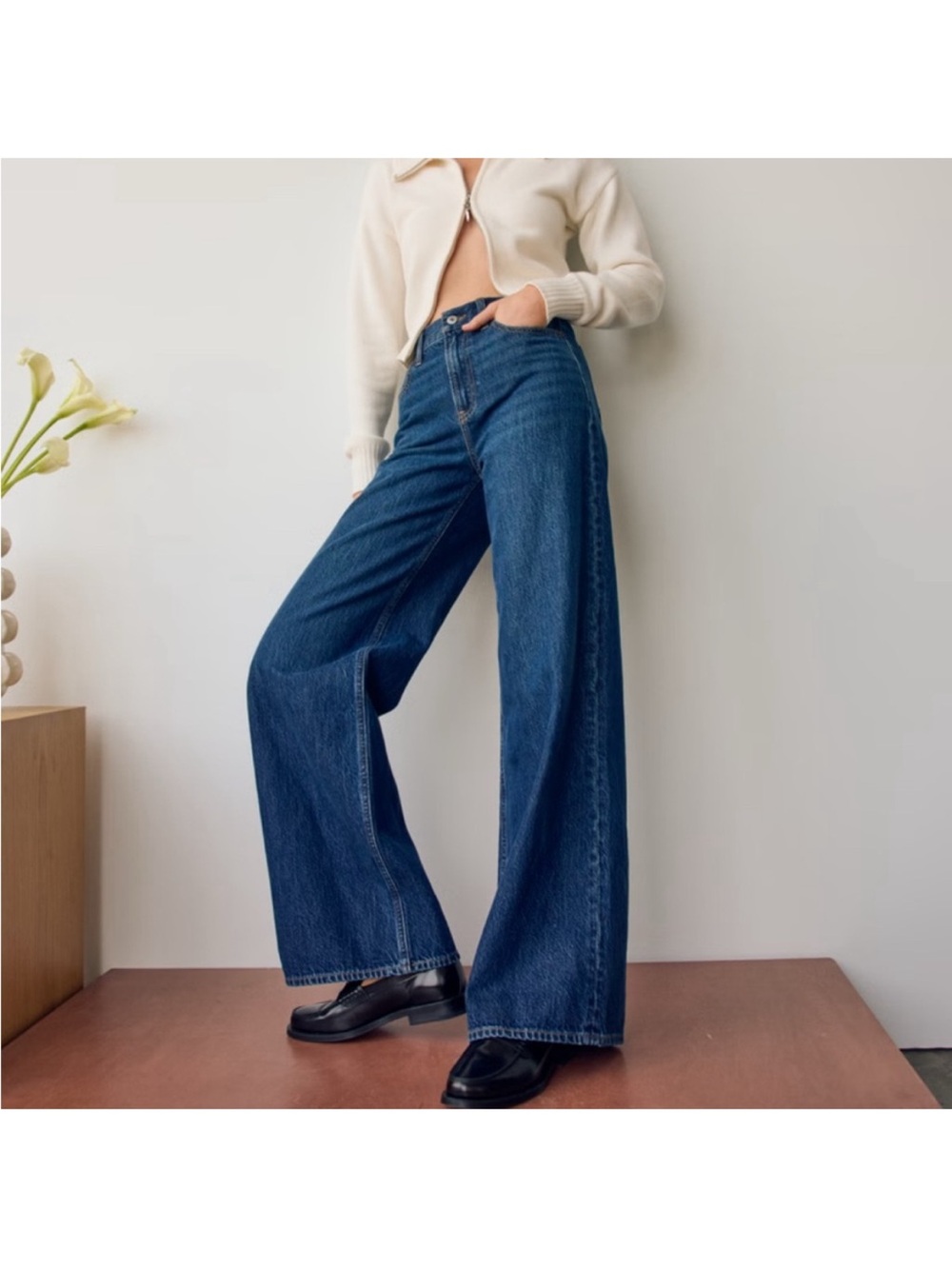 Abercrombie & Fitch Wide-Leg High-Rise Jeans - Blue
